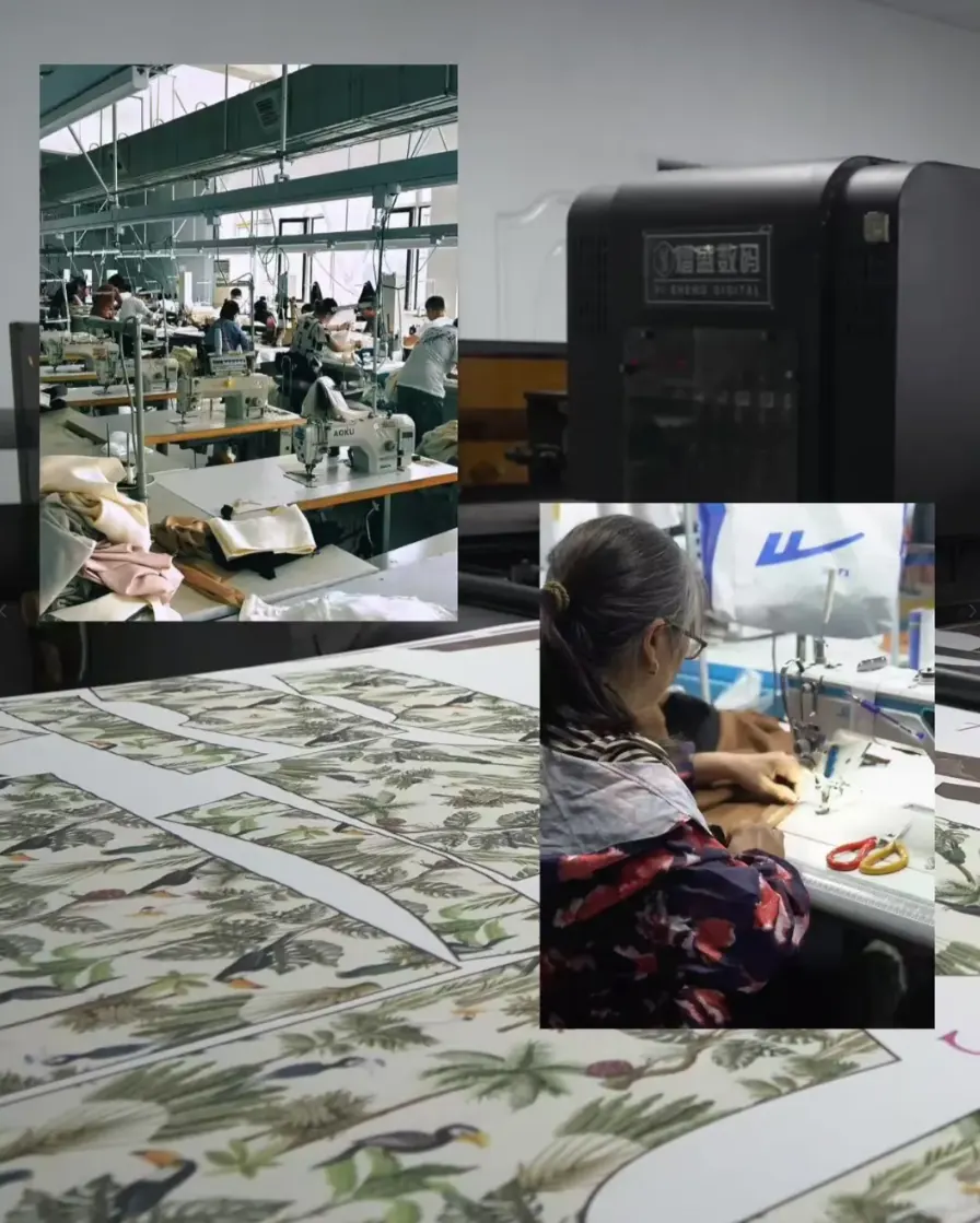 Textile printing and garment production work in progress
