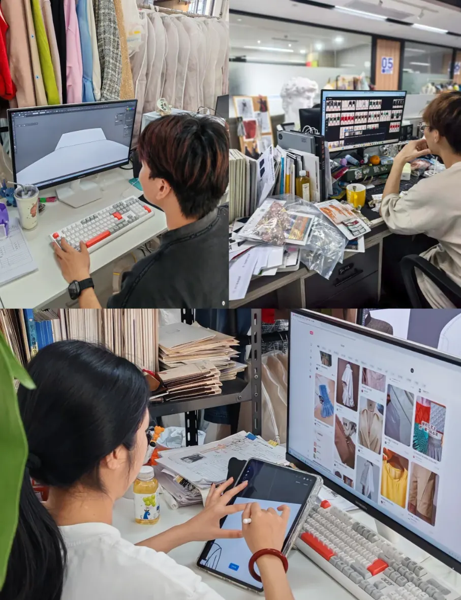 Fashion team developing patterns and digital product files